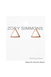 Sterling Silver Triangle Ear Studs With Epoxy - RG