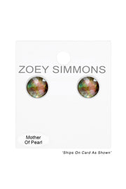 Black Mother Of Pearl Post Earrings - SF