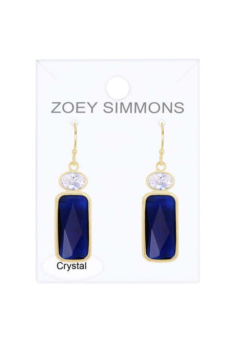 London Blue Crystal Drop Earrings - GF