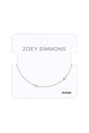 Silver Plated 1mm Bead Chain Anklet - SP