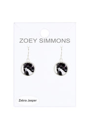 Zebra Jasper Round Earrings - SF