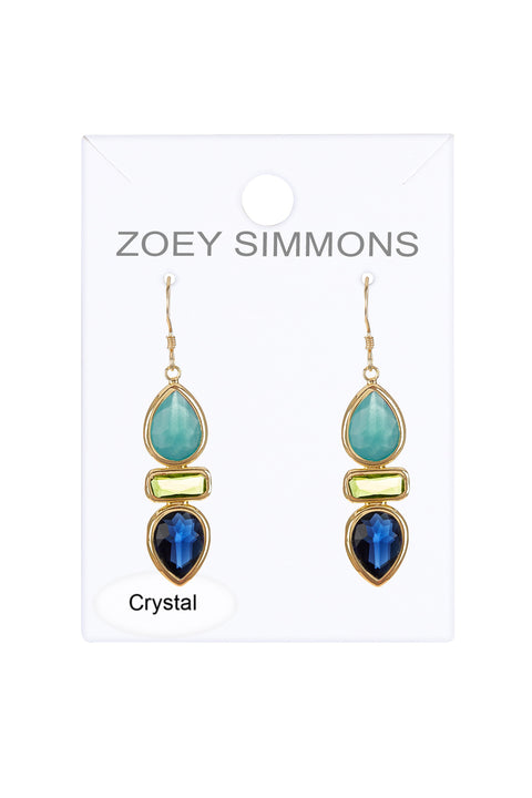 Amazonite Mixed Crystal Drop Earrings - GF