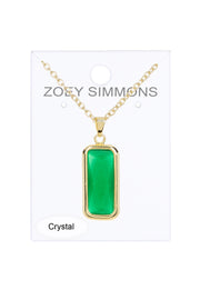 Green Chalcedony Crystal Necklace - GF