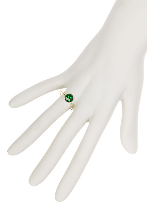 Emerald Crystal Round Ring - GF