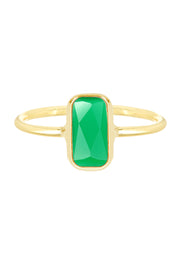 Green Chalcedony Crystal Petit Amor Ring - GF