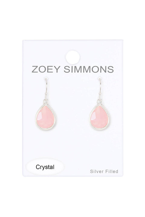 Rose Crystal Teardrop Earrings - SF