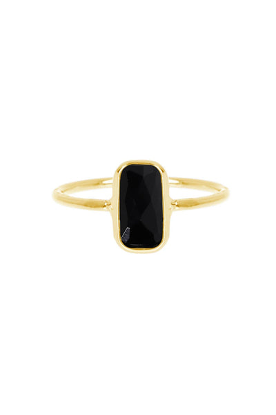 Black Onyx Petite Rectangle Ring - GF