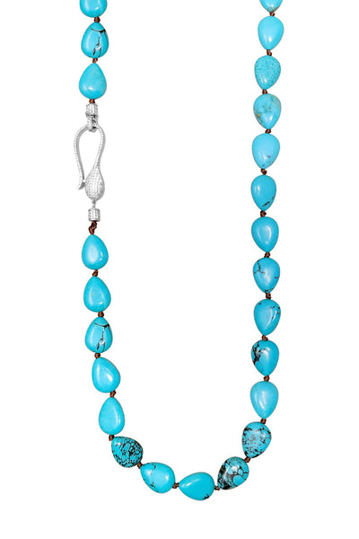 Turquoise & Silver Plated Denver Necklace - SF