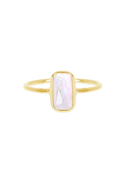 Mother Of Pearl Petite Rectangle Ring - GF