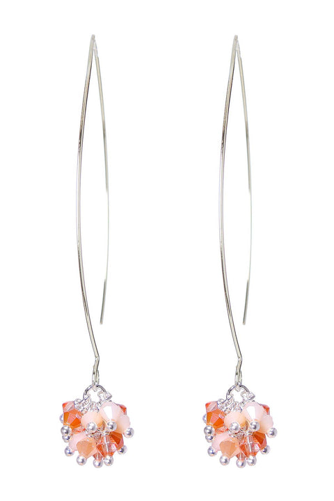Orange Austrian Crystal Dangle Earrings - SF
