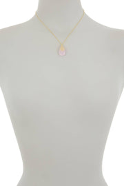 Rose Crystal Charm Necklace - GF