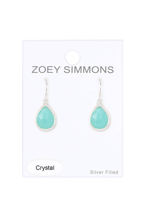 Amazonite Crystal Teardrop Earrings - SF
