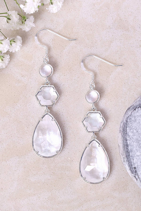 Mother Of Pearl Statement Earrings - SF