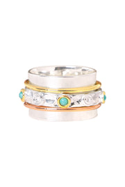 Amazonite Tri Color Spinner Ring - SF