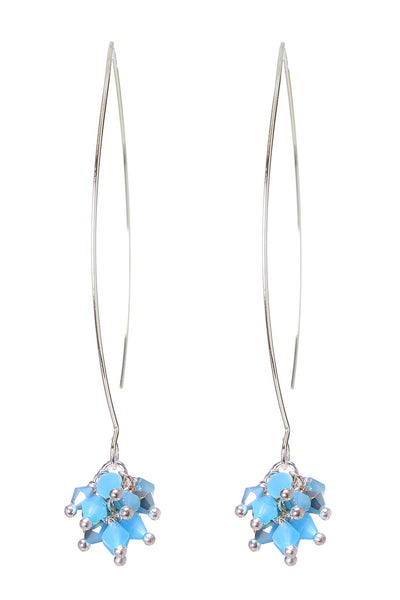Blue Austrian Crystal Dangle Earrings - SF