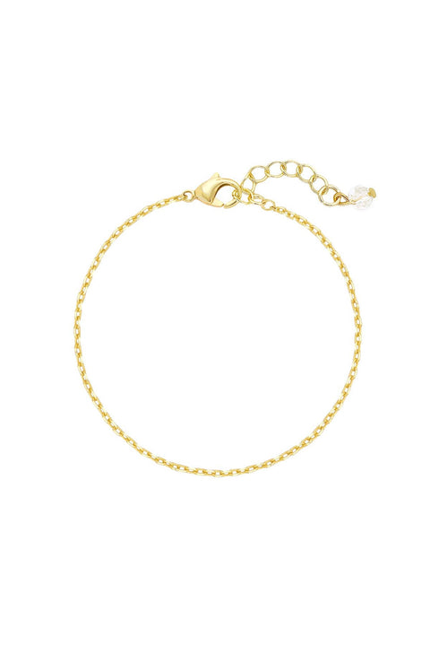 14k Gold Plated 1.5mm Staple Chain Bracelet - GP