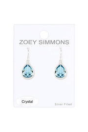 Sky Blue Crystal Teardrop Earrings - SF