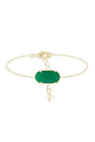 Green Chalcedony Crystal Link Bracelet - GF