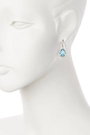 Sky Blue Crystal Teardrop Earrings - SF