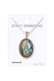 Labradorite Oval Pendant Necklace - SF