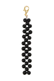 Black Onyx 6mm Mala Beads Braided Keychain - SF/GF
