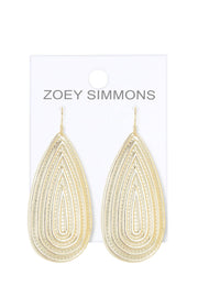 Metal Teardrop Drop Earrings - GF