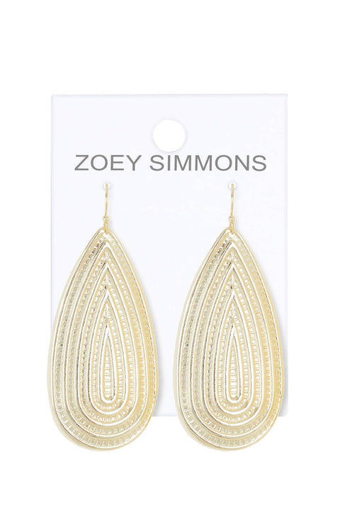 Metal Teardrop Drop Earrings - GF