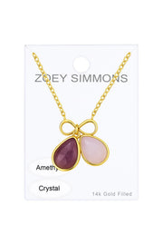 Amethyst & Rose Quartz Infinity Necklace - GF