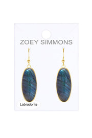 Labradorite Oval Drop Earrings - GF