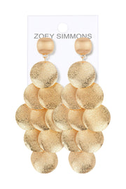 Sandblast Disc Chandelier Tiered Statement Earrings - GF