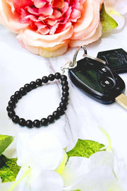 Black Onyx 6mm Mala Beads Keychain - SF/GF