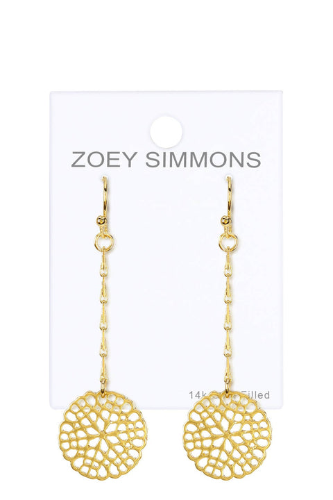 Daisy Disc Chandelier Earrings - GF