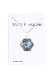 Labradorite Hexagon Necklace - SF