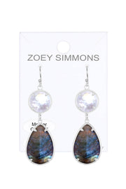 Labradorite With Pearl Drop Earrings - SF