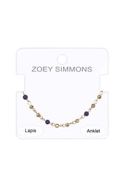 Victoria Lapis Beaded Anklet - GF