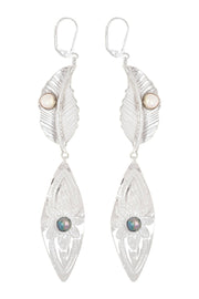 Freshwater Pearl & Leaf Statement Earrings - SF