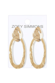 Irregular Oval Hanging Post Earrings - GF
