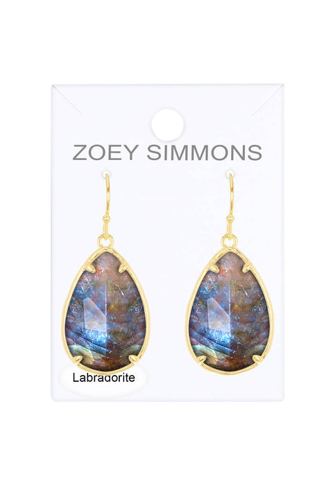Labradorite Pear Cut Earrings - GF