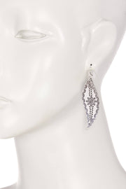 Hammered Flower Blossom Drop Earrings - SF