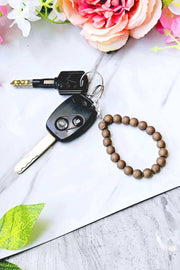 Gold Druzy 8mm Mala Beads Keychain - SF/GF