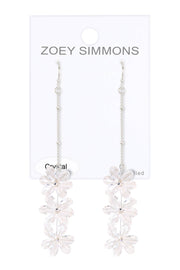 Clear Austrian Crystal Flower Bloom Drop Earrings - SF