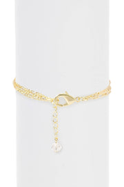 3 Strand Figaro Chain Bracelet - GP
