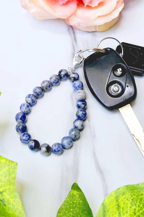 Lapis 8mm Mala Beads Keychain - SF/GF