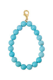 Stabilized Turquoise 8mm Mala Beads Keychain - SF/GF