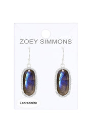 Labradorite Halo Drop Earrings - SF