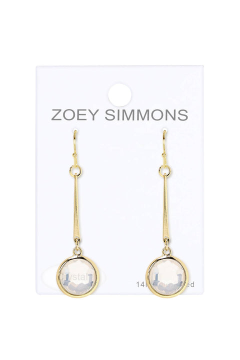 Moonstone Crystal Dangle Earrings - GF