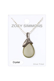 Lemon Quartz Doublet & Marcasite Oval Pendant Necklace - SF