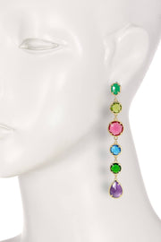 Amethyst & Mixed Crystal Drop Earrings - GF