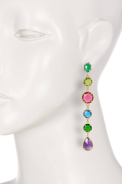 Amethyst & Mixed Crystal Drop Earrings - GF