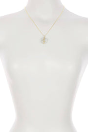 White Agate Wrapped Stone Pendant Necklace - GF